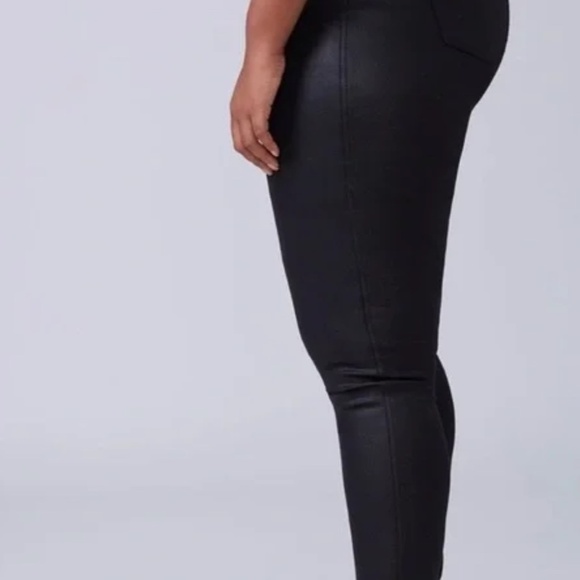 Lane Bryant Slick Black Oil Faux Leather Mid Rise Skinny Pants 18 NWOT - Picture 3 of 3